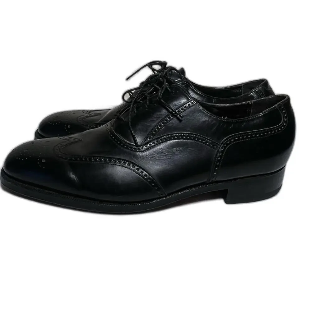 Florsheim Black Leather Wingtip Lace Up Dress Oxfords Shoes Royal Men's 8.5